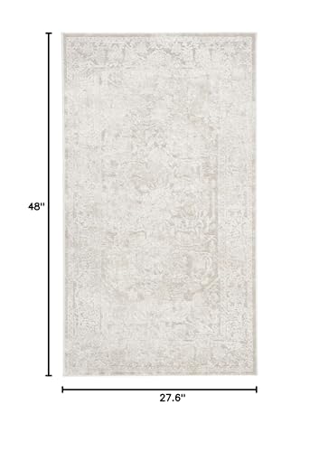 SAFAVIEH Reflection Collection Accent Rug - 2'3" x 4', Cream & Ivory, Non-Shedding & Easy Cleaning, Ideal for Entryway, Living Room, Bedroom (RFT665D) - color: Creme/Ivory, size: 2'3" x 4' (Rectangular)