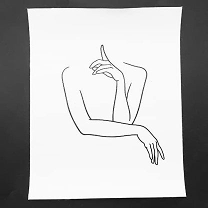 Hbaebdoo Minimalist Line Art Decorative Prints Set of 4 Aesthetic Drawing Poster Black/White Prints 8inch x 10inch Unframed