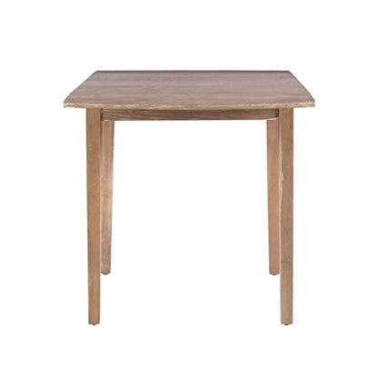 Linon Torino Greywash 30" Square Drop Leaf Table - 30" X 48" Fully Extended - color: Greywash