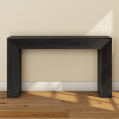 Plank+Beam Camden Console Table, 56 Inch, Rustic Char | Low-VOC Finish, Rustic Finish, Solid Wood - color: Rustic Char, size: 56 Inch without Shelf