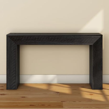 Plank+Beam Camden Console Table, 56 Inch, Rustic Char | Low-VOC Finish, Rustic Finish, Solid Wood - color: Rustic Char, size: 56 Inch without Shelf