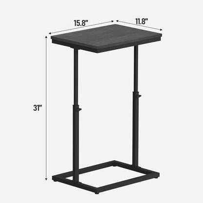 TUTOTAK End Table, Side Table, Tall Couch Table, Sofa Table | for Living Room, Bedroom, Black TB01BK083P - color: Black, size: 1 Pack, style: Large
