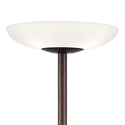 Meridian Light Blaster 72" Tall Bronze 4-Light Torchiere Floor Lamp | Modern Oiled Rubbed Frosted Glass Shade CFL Bulbs for Living Room Reading House Bedroom Home Office - color: Bronze