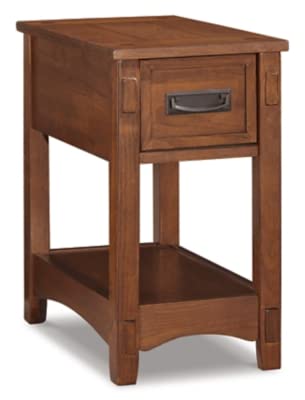 Signature Design by Ashley Breegin Narrow Sofa Side End Table, Brown, 13" - color: Brown