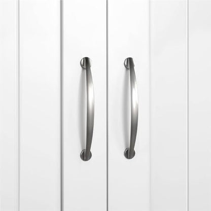 Yaheetech Wall Mounted Bathroom Storage Cabinet with Doors, Laundry, White | 3-Height Adjustable Inner Shelf, Beadboard Panels in Engineered Wood, Frees Up Floor Space over the Toilet or in Kitchens - style: 2 Doors