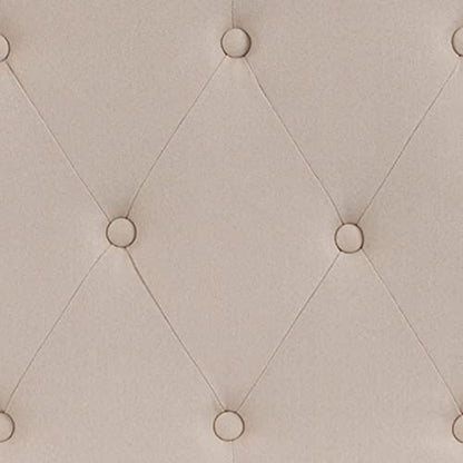 EMMA + OLIVER Tufted Upholstered Full Size Headboard in Beige Fabric - color: Beige, size: Full
