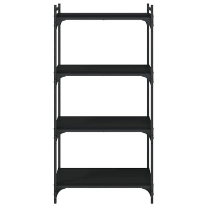 4-Tier Industrial Bookshelf, Black Open Bookcase with Metal Frame, Storage Display Rack for Living Room, Home Office, 23.6" x 11.8" x 47.2" - color: Black 7