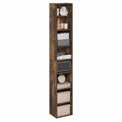 Furinno PASIR Book Shelf, 8-Tier Bookshelf, Bookcase with Open Shelf, 9.3 x 11.8 x 70.9, for Living Room, Bedroom, Home Office, Amber Pine - color: Amber Pine, size: 8-Tier, 12-Inch