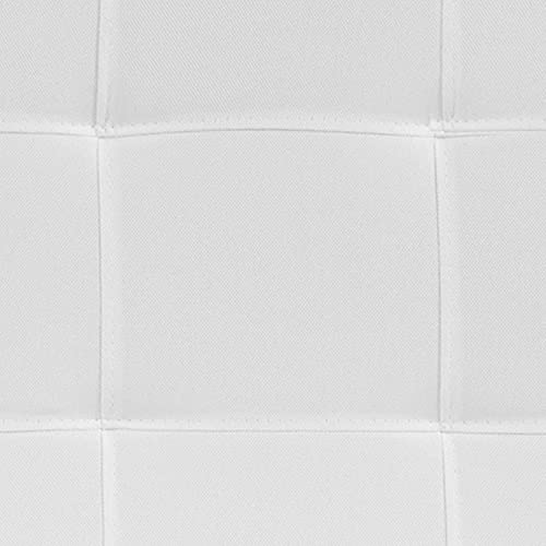 EMMA + OLIVER White Full Quilted Tufted Headboard | Adjustable Bed Rail Slots, Fabric Upholstered - color: White, size: Full