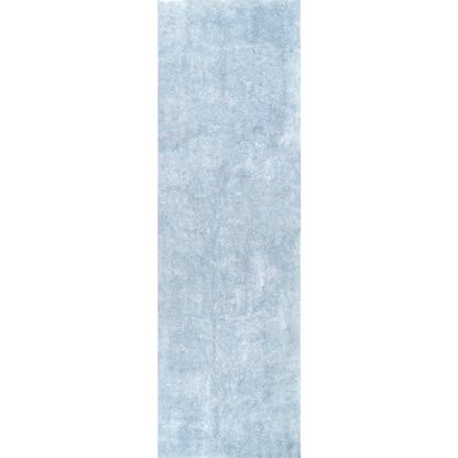 nuLOOM Loni Light Blue Solid Washable Runner Rug, 2' x 6' - color: Light Blue, size: 2'6" x 6' (Rectangular)