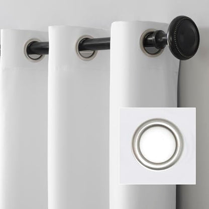 Sun Zero Columbia 2-Pack Thermal Energy Saving 100% Blackout Grommet Curtain Panel Pair, 50" x 108", White - color: White, size: 50"W x 108"L (Pack of 2)