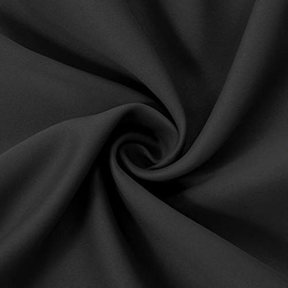 Black Blackout Curtains/38 x 84 Inch/Set of 2 Panels Rod Pocket Room Darkening Curtains for Bedroom - color: Black, size: 38"W x 84"L (Pack of 2)