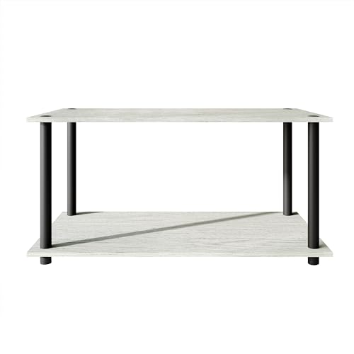 Coffee Table with Open Storage Shelf, Modern Design, Light Grey - color: Light Grey
