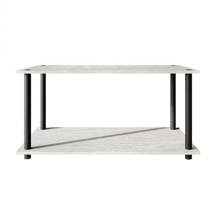 Coffee Table with Open Storage Shelf, Modern Design, Light Grey - color: Light Grey