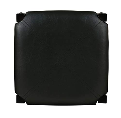 Space Saving Design, Black Finish, Faux Leather Seats, 36 Inch Counter Height Table - color: Black