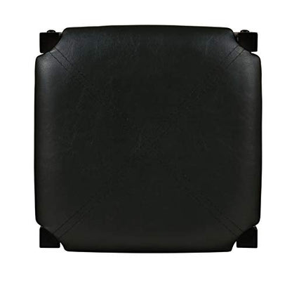 Space Saving Design, Black Finish, Faux Leather Seats, 36 Inch Counter Height Table - color: Black
