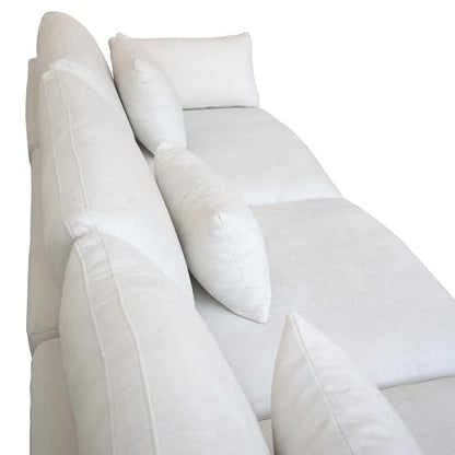 Cloud Couch Modular Sectional Sofa,82.68" L Shaped Couch,Down Filled Convertible Wide Seater, 2 Seater+Ottoman for Living Room Set,Covers Washable&Replaceable,White - color: White, size: 2 Seat &Ottoman