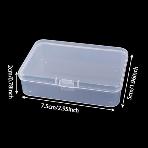 1pcs Transparent Plastic Storage Box Rectangular Dustproof Boxes Desktop Drawer Organizer Container for Home (S,7.5 * 5 * 2cm) - color: S,7.5*5*2cm