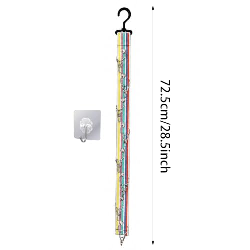 Plush Doll Hanging Storage Rope Display Rack with 8 Clips – Wall Hanging Organizer for Keychain Plushies, Mini Toys– Holds up to 3kg (2 PCS Rainbow 6) - color: 2 PCS Rainbow 6