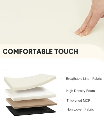 PINPLUS Flat Top Folding Linen Storage Ottoman 16.5", 36L Collapsible Storage Cube with Lid, 250 lbs Load Capacity, Fabric Foot Rest Seat for Living Room, Bedroom, Closet,Cream White - color: Cream White