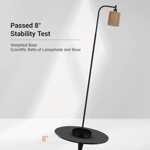Industrial Floor Lamp, Standing Lamp with Lampshade, 6W LED Bulb Included, Modern Floor Lamp with Foot Switch, Bright LED Lamp for Living Room and Bedroom, Office - color: Black-W