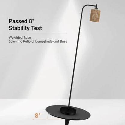 Industrial Floor Lamp, Standing Lamp with Lampshade, 6W LED Bulb Included, Modern Floor Lamp with Foot Switch, Bright LED Lamp for Living Room and Bedroom, Office - color: Black-W