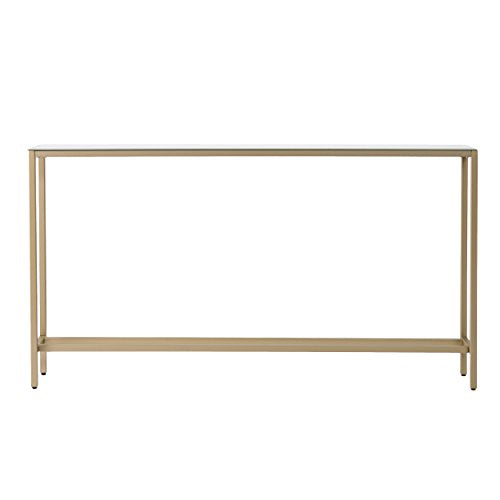 SEI Furniture Darrin Narrow Mirrored Top Console Table, 56", Metallic Gold - size: 56"