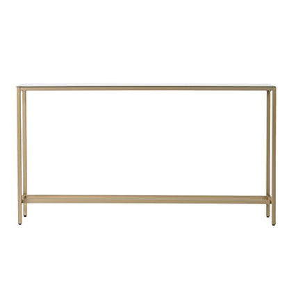 SEI Furniture Darrin Narrow Mirrored Top Console Table, 56", Metallic Gold - size: 56"