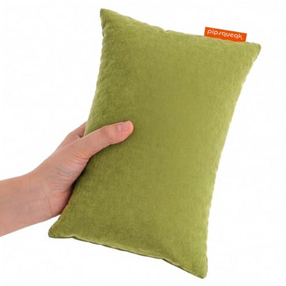 Pipsqueak Microfiber Pillow - Small, Mini, Tiny - 11 x 7 in - Perfect for Travel, Cars, Airplanes, Camping, Dogs, Toddlers, Kids, Lumbar, Knees and Neck - Ages 2 Yrs and Up - color: Olive, size: 1 Pack, style: Non-Personalized
