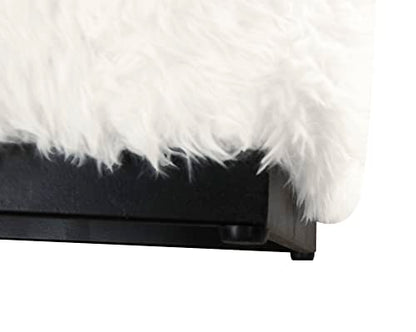 HomePop 16" Cube Ottoman - White Faux Fur - color: White Faux Fur
