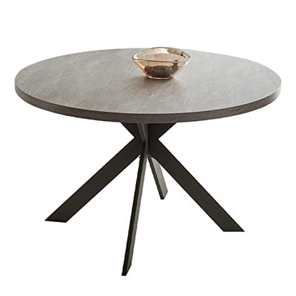 Zerifevni 45.3" Round Dining Table Set, Mid Century Modern Round Dining Table for 4-6 Person, Steel Legs, Leisure Coffee Table for Kitchen Dining Room, Save Space - color: 1 X Table