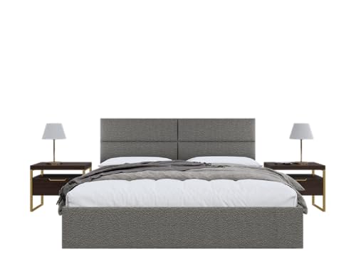 Vänt Wall Mounted Headboard Panels, King/Twin, Boucle Grey - color: Boucle Grey, size: 39"