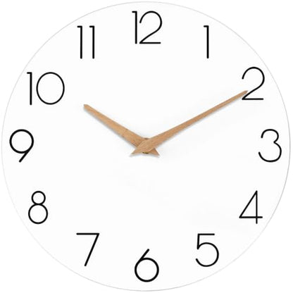 cicininc 12 Inch Battery Operated Wall Clock, Silent Analog, White | Kitchen | Office | Bedroom | Modern Style | Easy-to-read Numbers - color: B_white, size: 12"