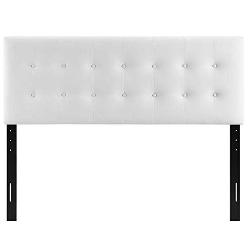 Modway Emily Queen Biscuit Tufted Performance Velvet Headboard, White - color: White, size: Queen