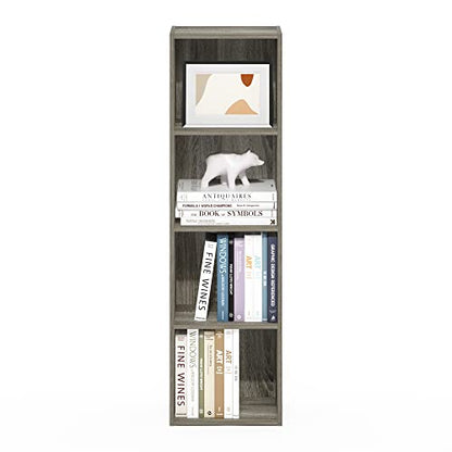 Furinno PASIR Book Shelf, 4-Tier Modern Bookshelf, Open Shelves Bookcase 9 x 12 x 42, Easy Assembly, for Living Room, Bedroom, Home Office, French Oak - color: French Oak, size: 4-Tier Cube