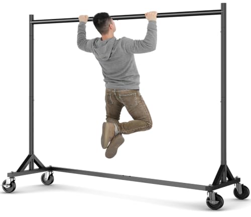 HOKEEPER Z Base Clothes Rack Hold 500LBS Height Adjustable Black | Portable Z Rack, Commercial Heavy Duty Clothing Rack Rolling Garment Rack 24"D*63"W*71"H, Easy to Assemble, 5 Years Service - color: Black