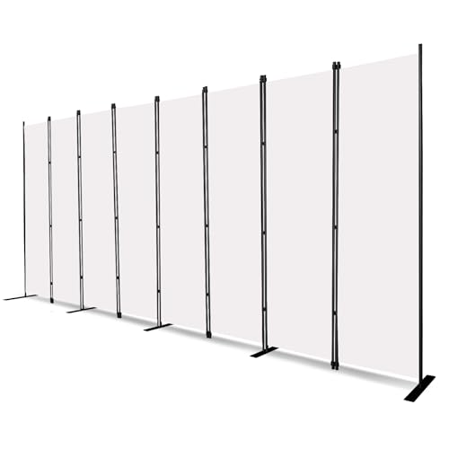 MAYOLIAH 8 Panels White Room Divider Portable Privacy Screen 160" W X 72" H | Large Room Divider Screen Indoor Wall Separator Office Partition Easy to Use at Home Office Studio Cafe Restaurant Hospital - color: White, size: 8 Panel