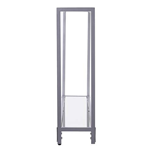 SEI Furniture - Bergen Narrow Console Table - Silver - Transitional Design, Metal and Glass - Ideal for Entryway, Living Room (CM3656) - color: Silver