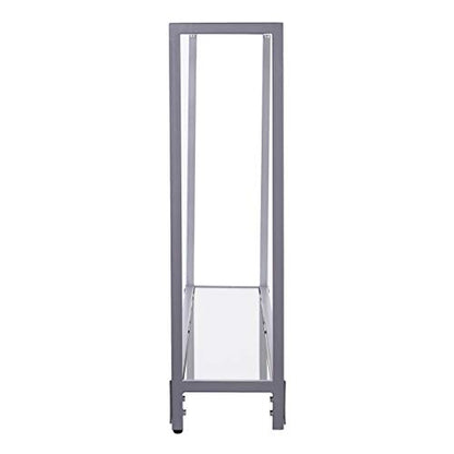 SEI Furniture - Bergen Narrow Console Table - Silver - Transitional Design, Metal and Glass - Ideal for Entryway, Living Room (CM3656) - color: Silver