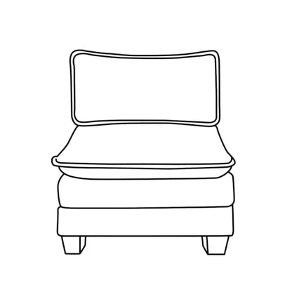 VINGLI 클라우드 블랙 중간 싱글 의자 - color: 셔닐 블랙, size: Middle Single Chair