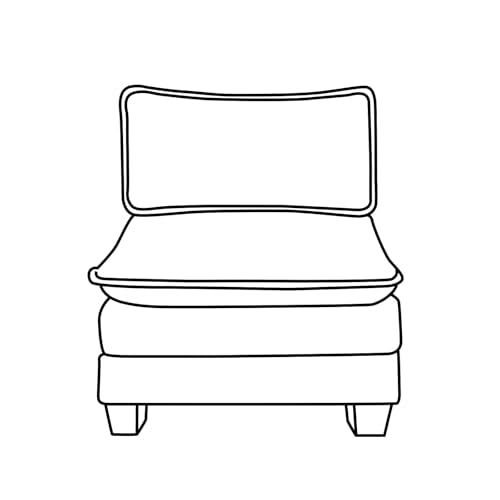 VINGLI 클라우드 블랙 중간 싱글 의자 - color: 셔닐 블랙, size: Middle Single Chair
