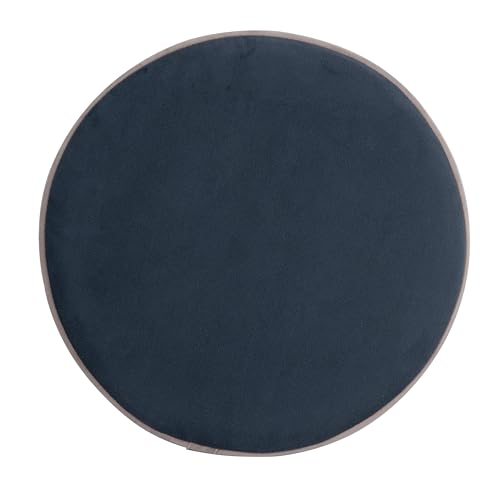 Spatial Order 18" Velvet Storage Ottoman with Lift-Off Lid - Blue Velvet - color: Blue Velvet