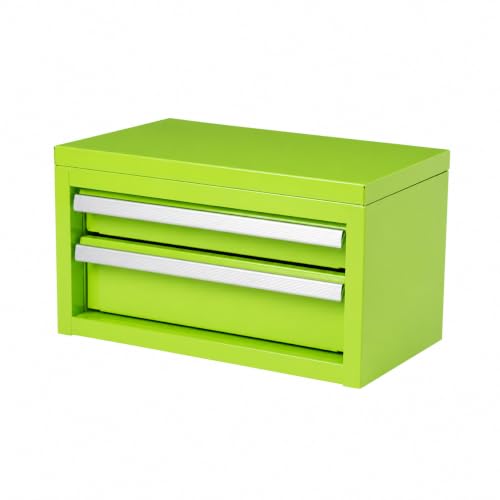 Mini 2-Drawer Steel Tool Box Green - color: Green, size: 2 Drawer