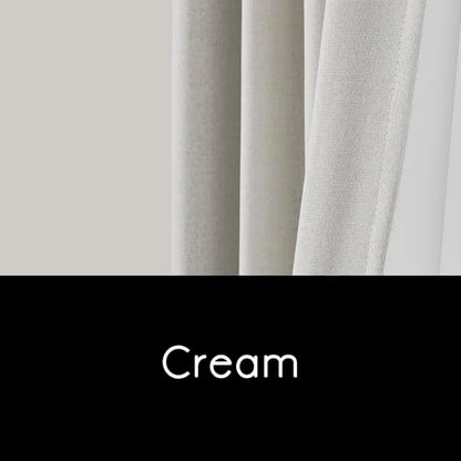 Cream Linen Blackout Curtains 84 Inches Long, Thermal Insulated Energy Efficient Drapes, Rustic Farmhouse Back Tab Pleated Black Out Window Curtain for Bedroom Living Room 2 Panels Set - color: Cream, size: 50"W x 84"L (Pack of 2)