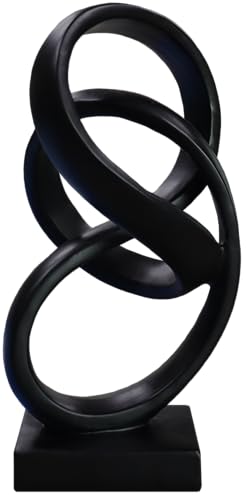 10" Modern Abstract Ribbon Decorative Sculpture, Knot Sculptures,Home Decor,Coffee Table Statues,Dining Living Room Desk Decor（Black） - color: 10" Black
