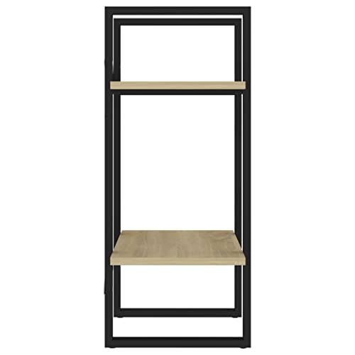Sonoma Oak 2-Tier Book Cabinet, Small Bookcase with Engineered Wood, 15.7"x11.8"x27.6" for Home Office - color: Sonoma Oak, size: 1 & 27.6"
