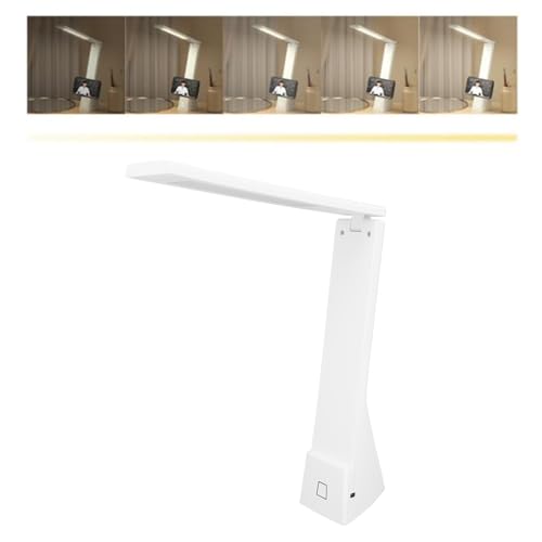 LED Desk Lamp with USB Charging Port, Adjustable Brightness and Touch Control, Foldable Home Office Table Lamp for Reading and Work