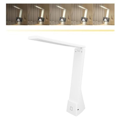 LED Desk Lamp with USB Charging Port, Adjustable Brightness and Touch Control, Foldable Home Office Table Lamp for Reading and Work