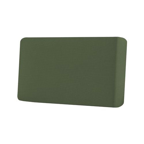 H.VERSAILTEX Super Stretch Individual Seat Cushion Covers Sofa Covers Couch Cushion Covers Slipcover Sets Thick Jacquard Textured Twill Fabric (1 Piece Loveseat Cushion Cover, Bronze Green) - color: Bronze Green, size: 1 Cushion Loveseat