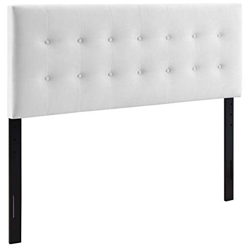 Modway Emily Queen Biscuit Tufted Performance Velvet Headboard, White - color: White, size: Queen